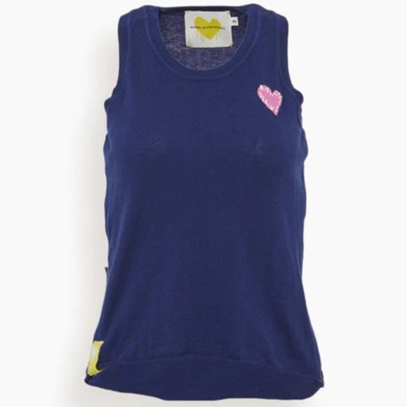 KERRI ROSENTHAL Lola Lounge Tank Top In NAVY - Picture 2 of 4